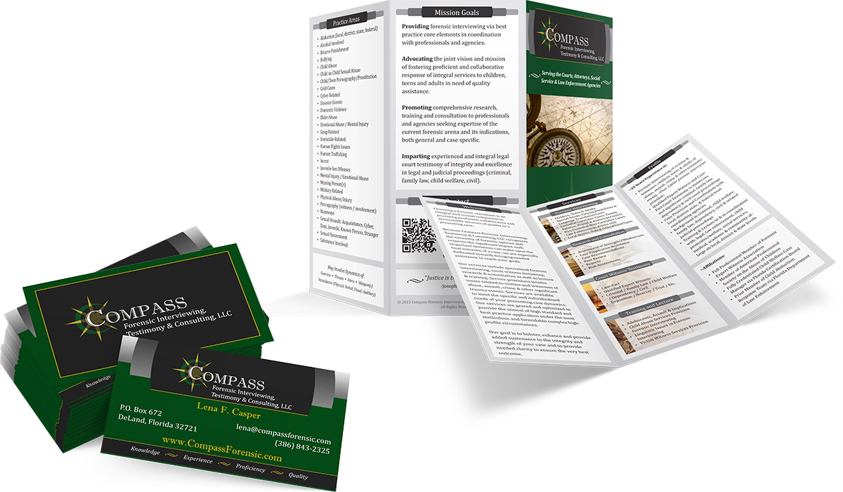 Compass Forensic Brochure and Business Card Design